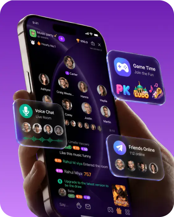 Voice chat room preview